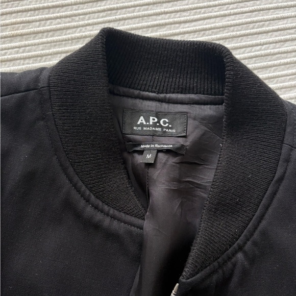 A.P.C. Classic Black Bomber Jacket - Picture 2 of 3